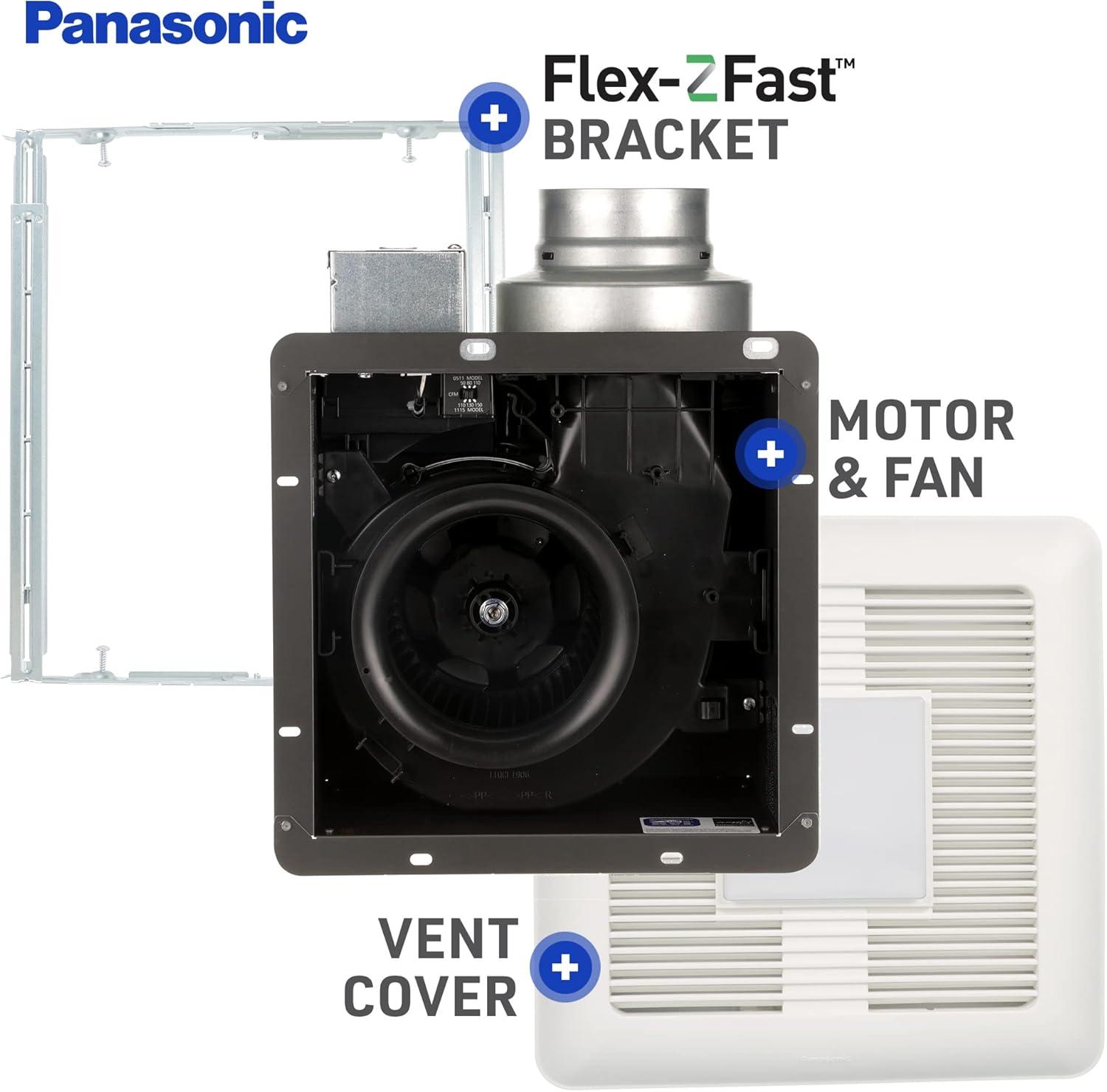 Panasonic FV-0511VQL1 WhisperCeiling DC Ventilation Fan/Light Combination, Speed Selector, Quiet