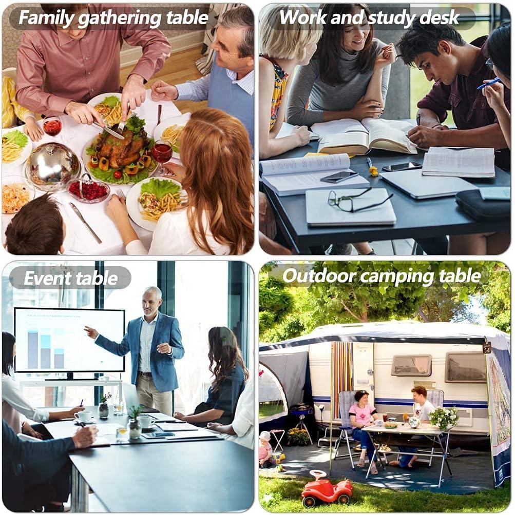 CL.HPAHKL 4 ft Folding Table with 3 Adjustable Height, Small Plastic Foldable Table with Carrying Handle, Portable Camping Table Fold in Half for Indoor Outdoor Camping, Picnic and Party, White