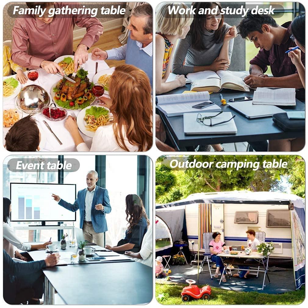 FDW Folding Half Portable Foldable Table for Parties Backyard Events (White, 6 FT 70 * 29) (White, 6 FT)