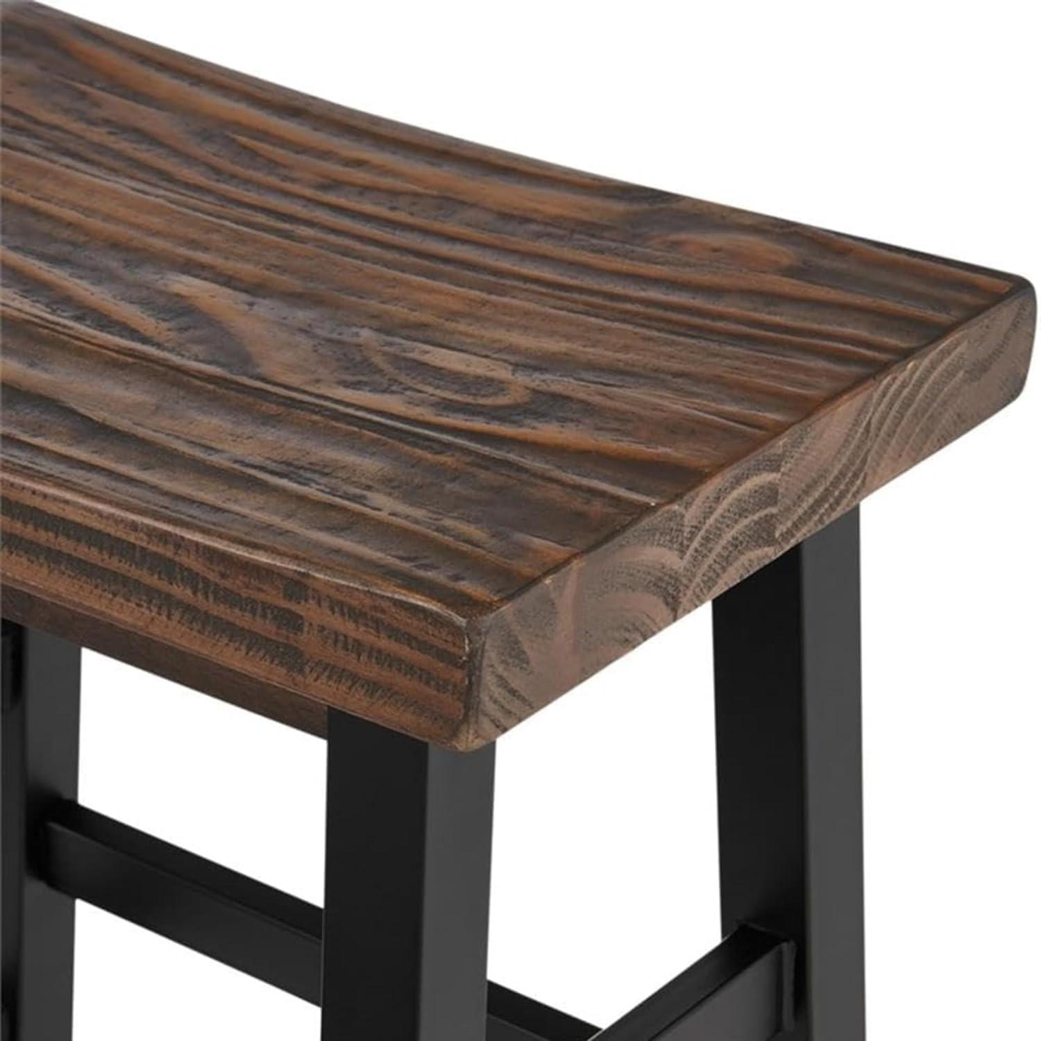 26" Pomona Reclaimed Wood Counter Height Barstool with Metal Legs Brown - Alaterre Furniture