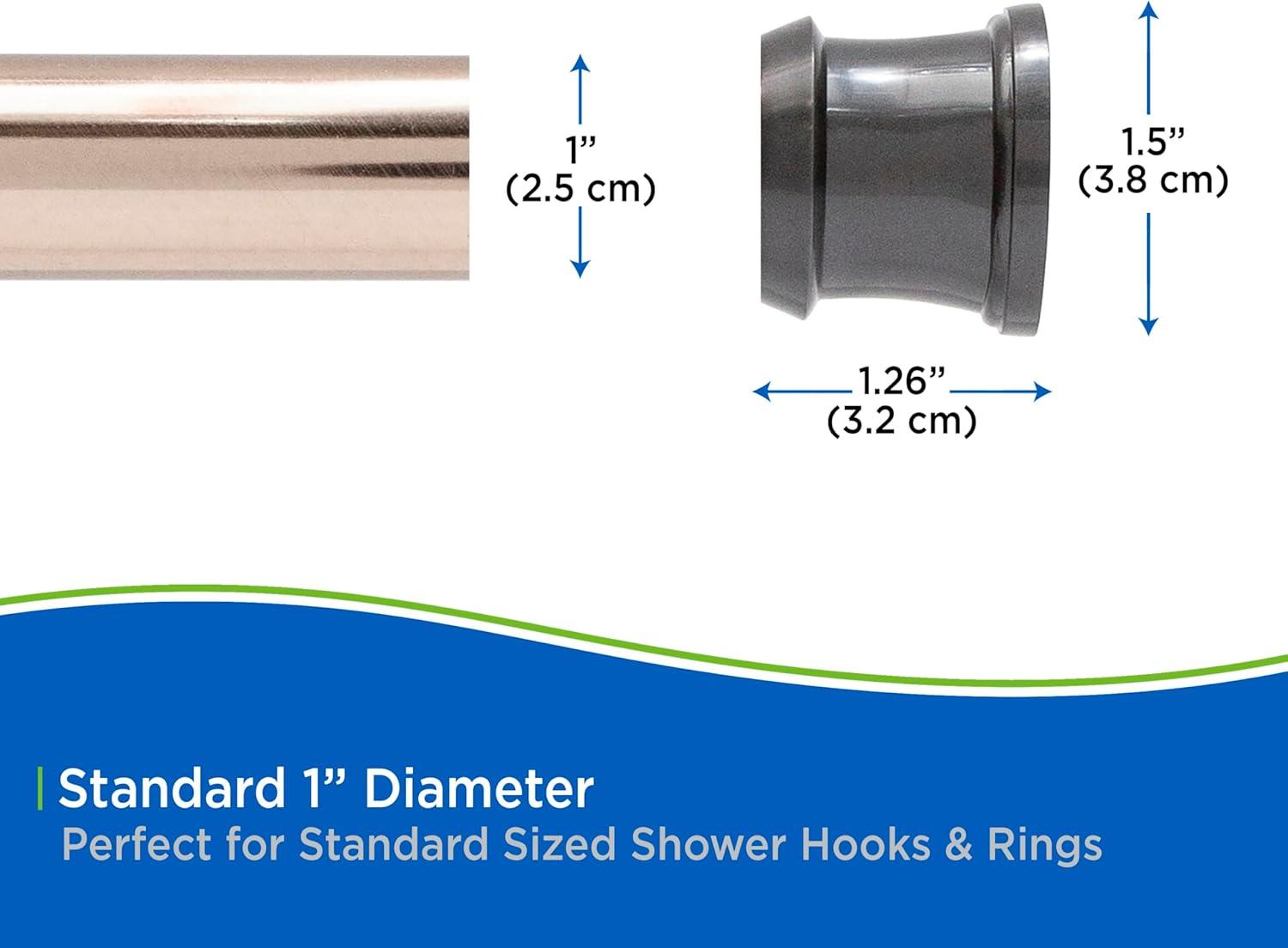 Kenney Twist & Fit Kenney Twist & Fit No Tools Tension Shower Curtain Rod, 42-72"