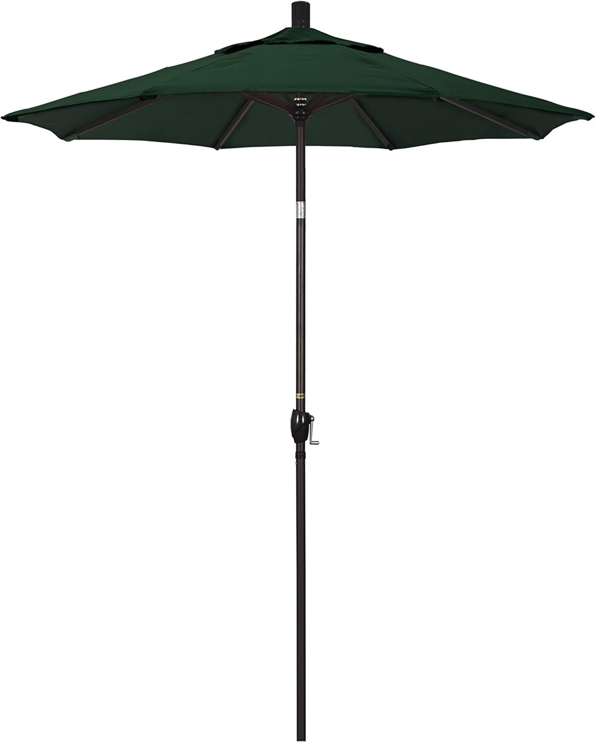 6' Forest Green Aluminum Market Umbrella with Crank Lift