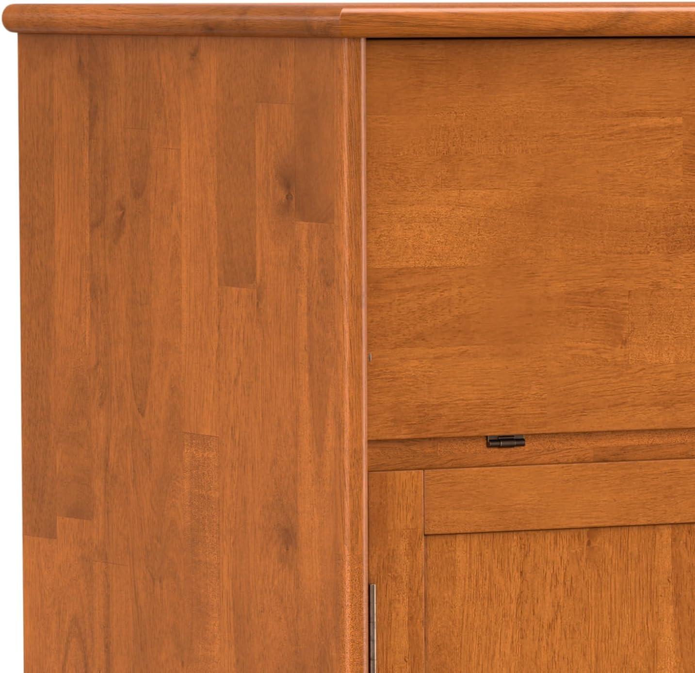 Draper Teak Brown Solid Hardwood Mid-Century Bar Cabinet