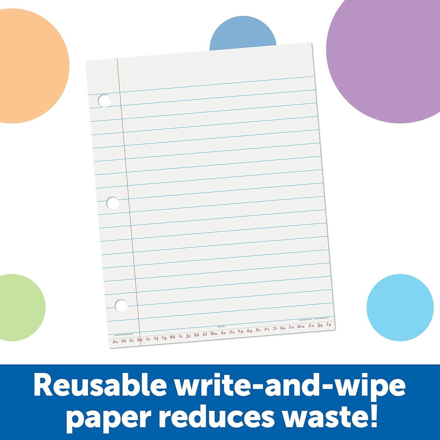 Learning Resources Magnetic Notebook Paper, 22"L x 28"H