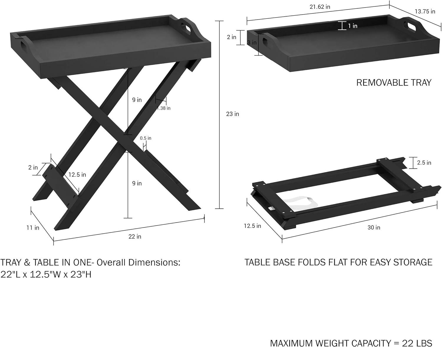 Lavish Home 80-FT-10 End Table - Black