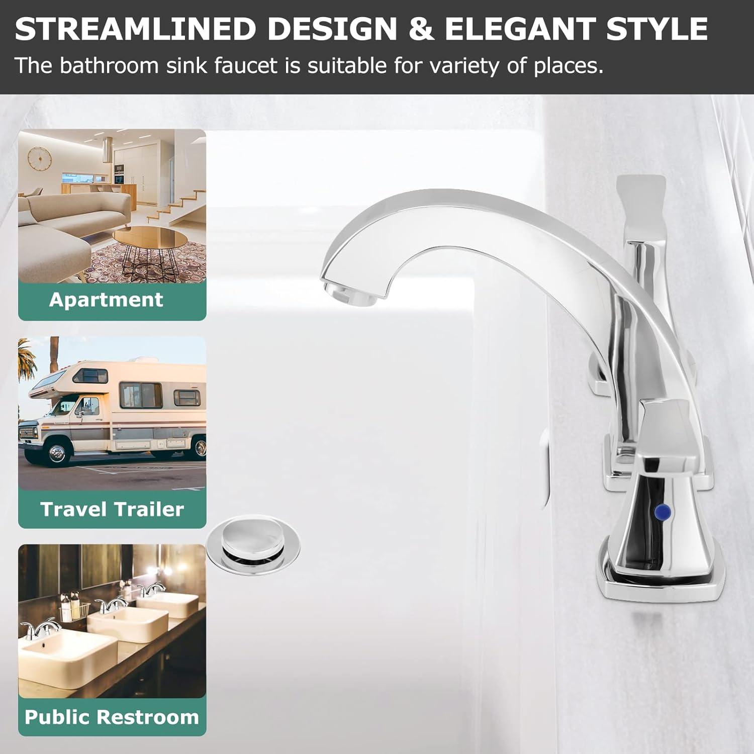 Widespread 2-handle Bathroom Faucet with Drain Assembly