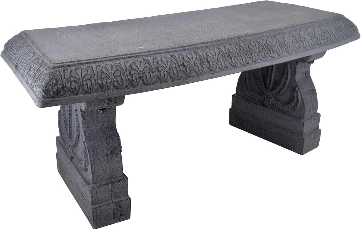 Gray Fiberclay Weather Resistant Outdoor Garden Bench