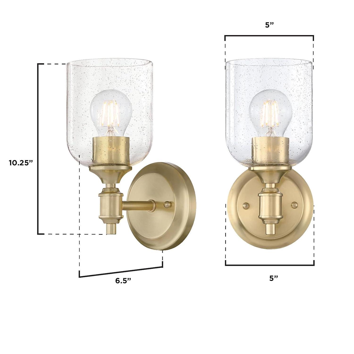 Westinghouse 6129600 Basset 10" Tall Bathroom Sconce - Brass