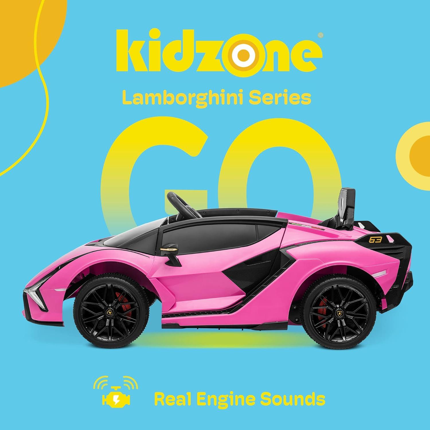 Pink 12V Kids Electric Lamborghini Ride-On Car with Remote Control