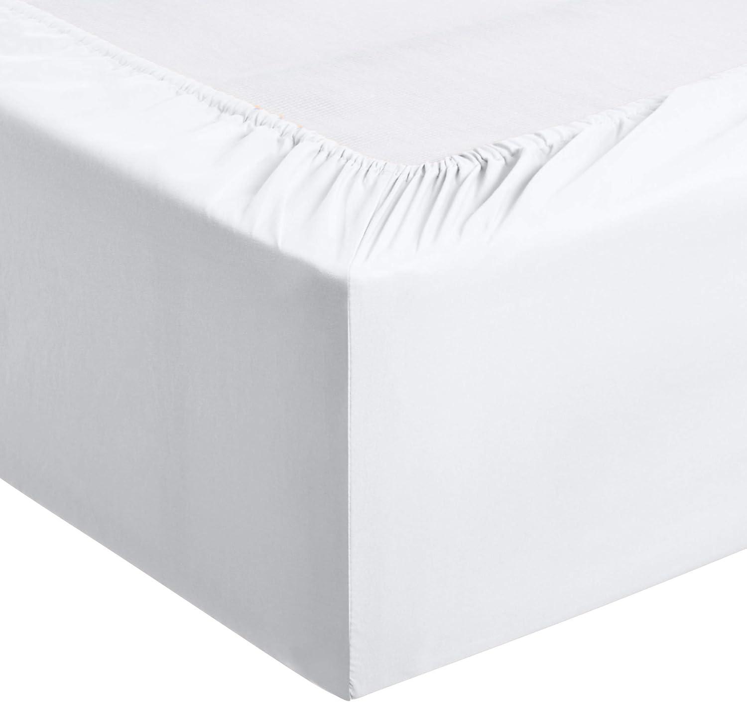 Bright White Queen Deep Pocket Microfiber Bed Sheet Set