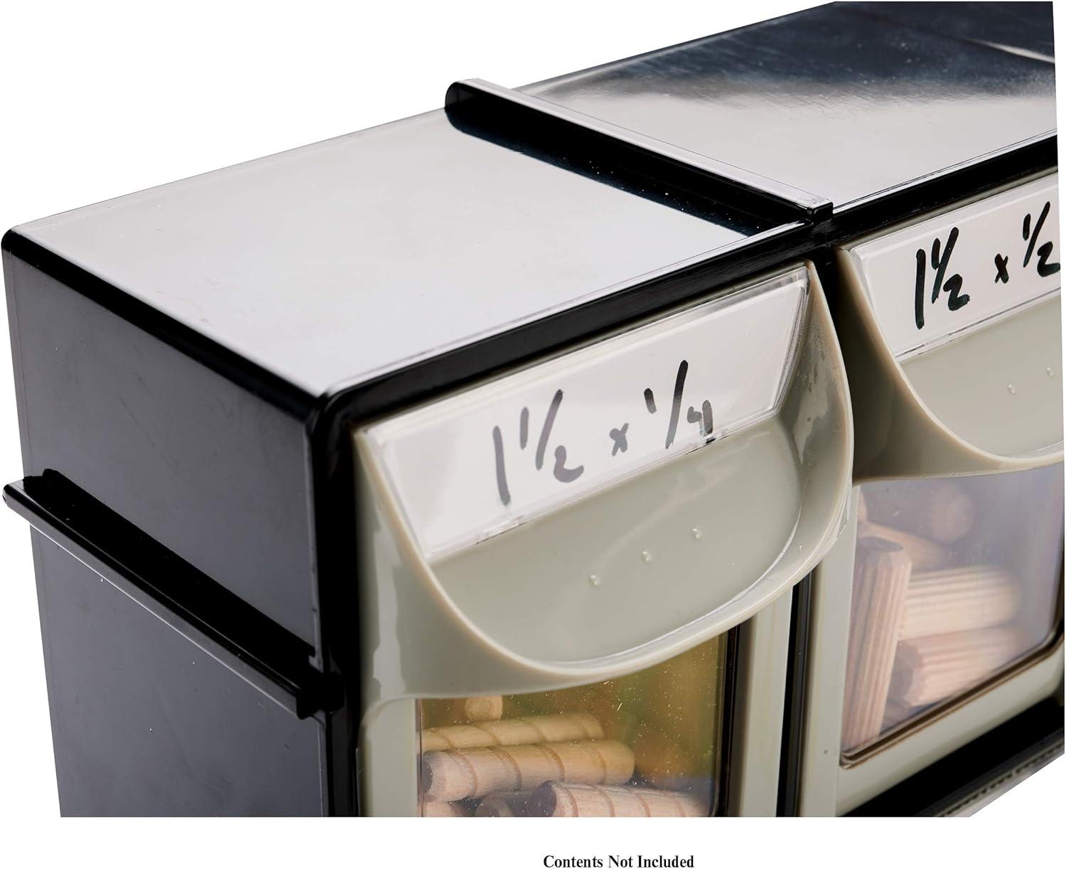 Black and Off-White Stackable Plastic Tilt-Out Bin Storage System