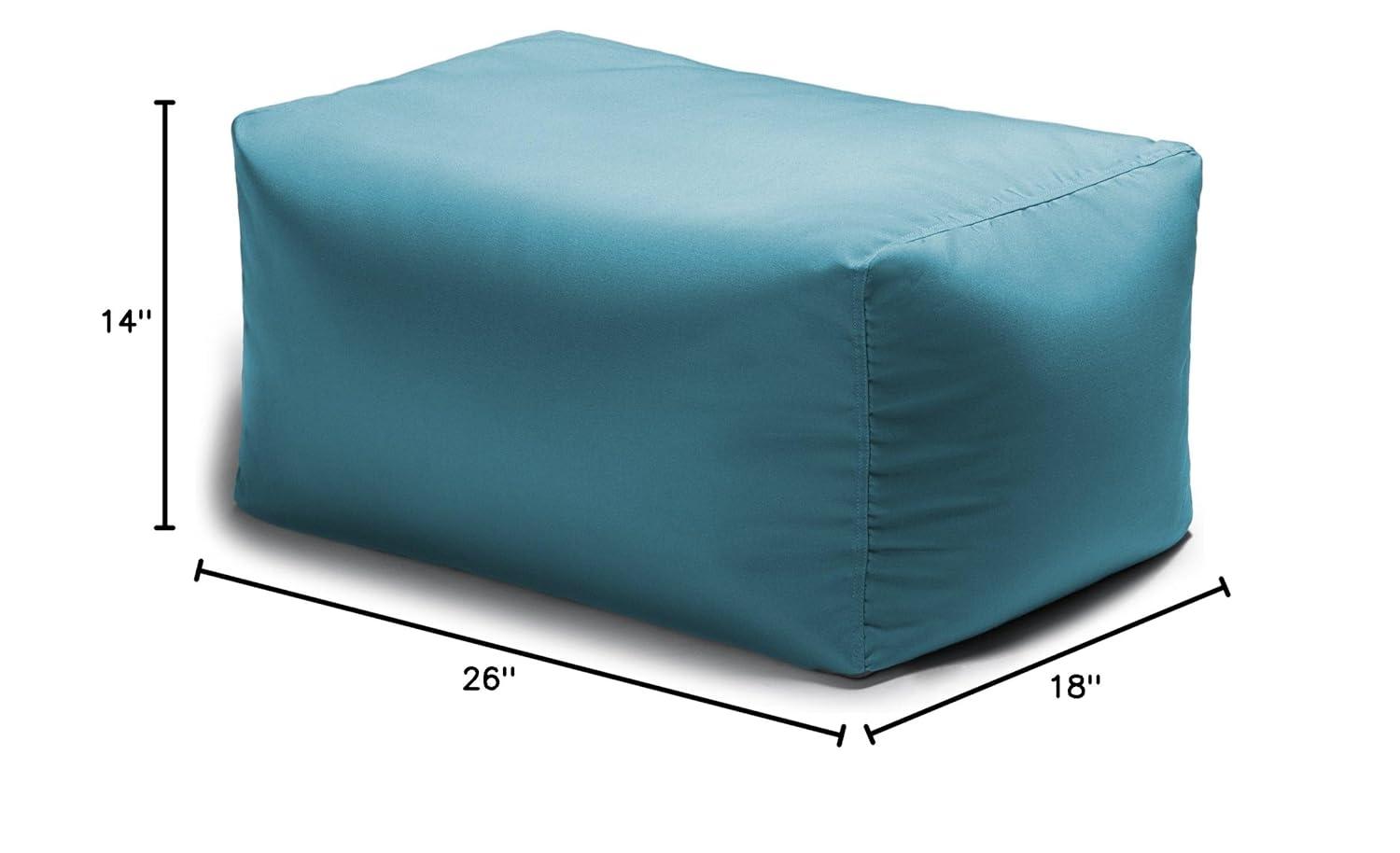 Jaxx Leon Outdoor Bean Bag Ottoman, Cancun Blue