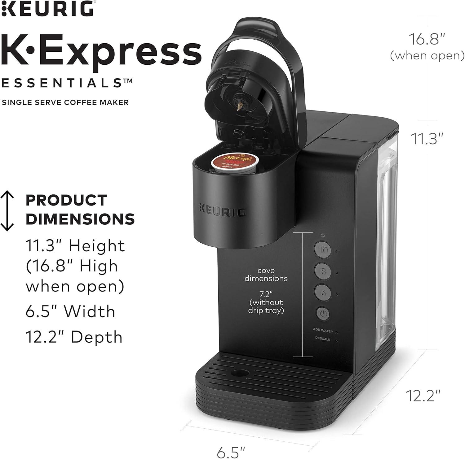 Keurig K-Express Essentials Single Serve K-Cup Pod Coffee Maker, Black