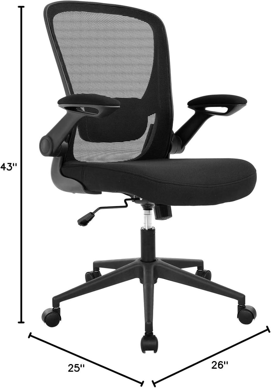 Black Mesh Ergonomic Swivel Office Chair with Adjustable Arms