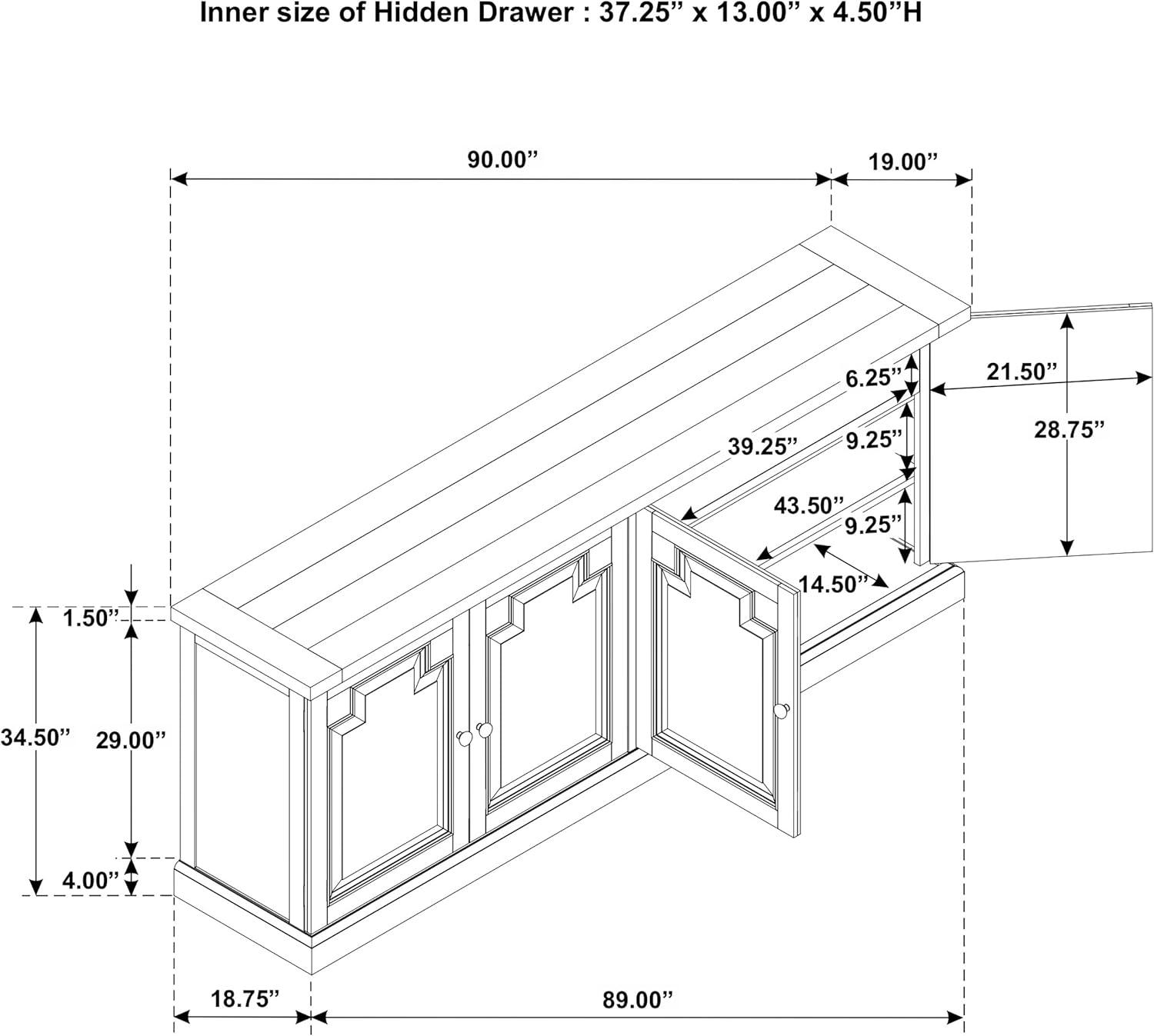 Coaster Florence 4-door Farmhouse Wood Sideboard in Brown
