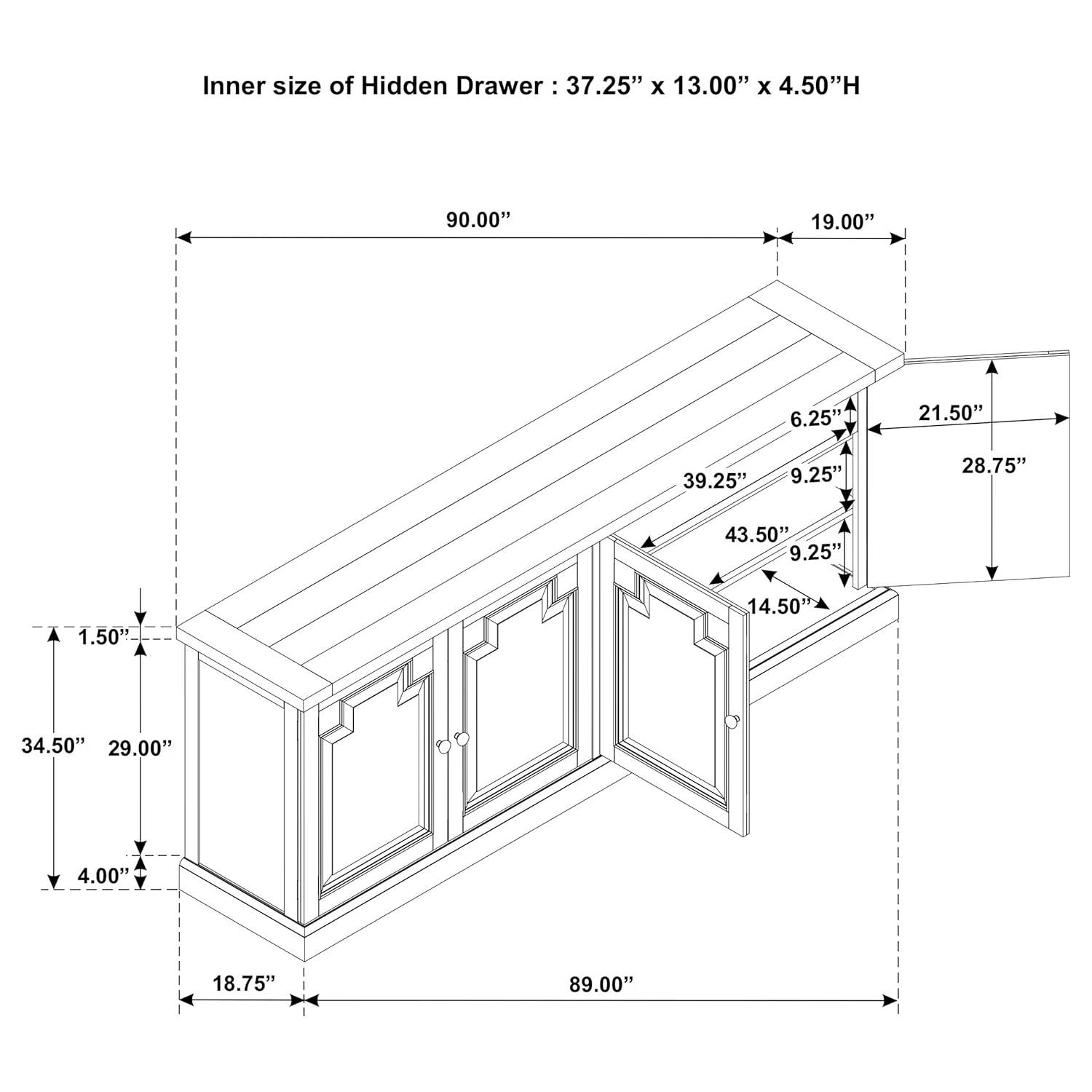Coaster Florence 4-door Farmhouse Wood Sideboard in Brown