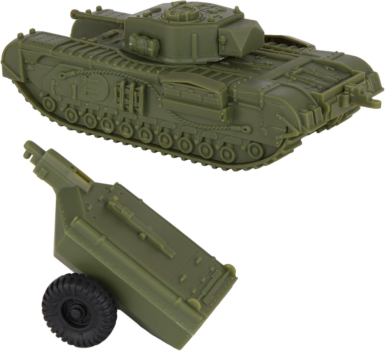 BMC CTS WW2 British Churchill Crocodile Tank - OD Green 1:38 Plastic Army Vehicle
