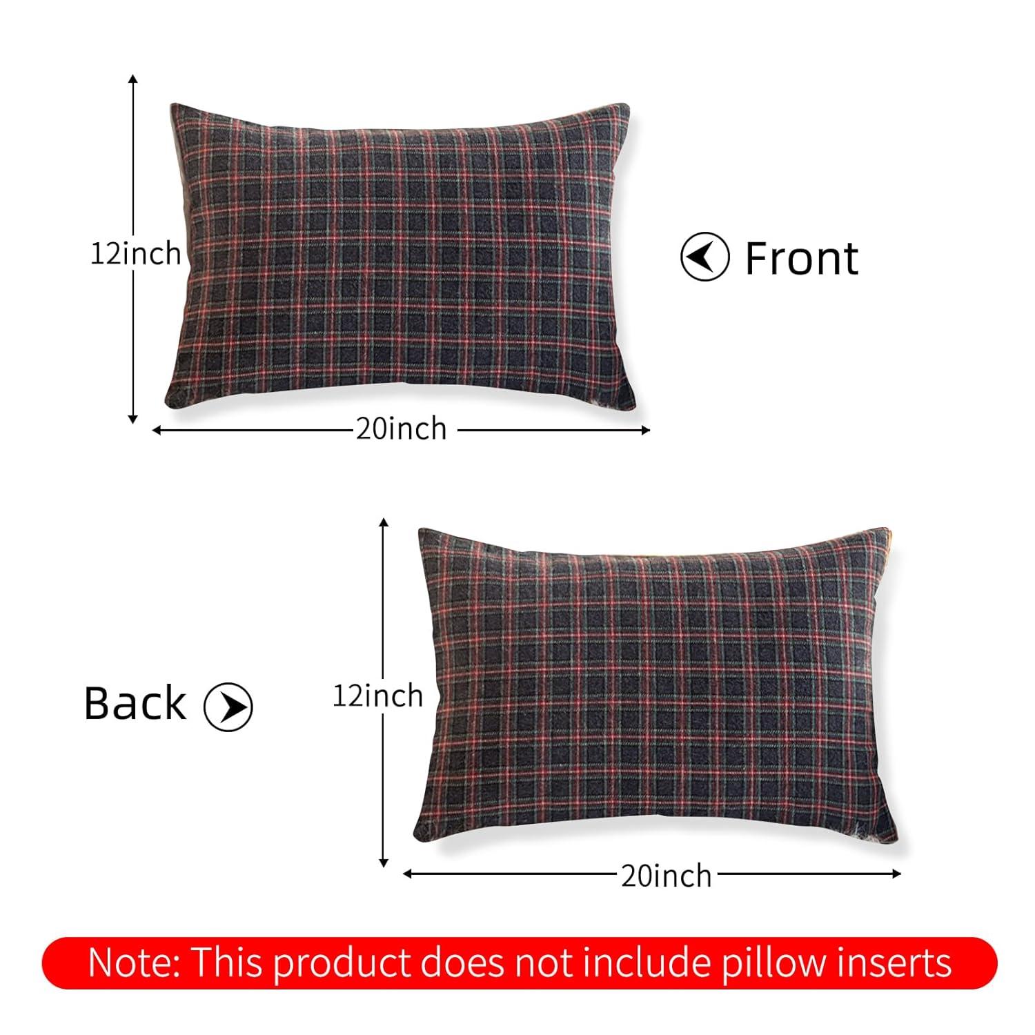 Red and Beige Tartan Plaid Snowflake 18" Polyester Euro Pillow Covers
