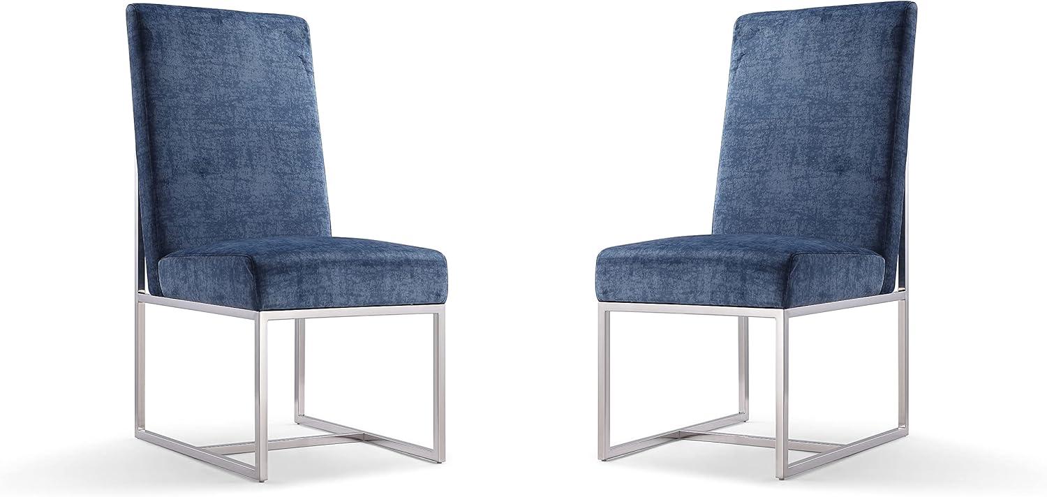 Element Velvet Upholstered Metal Side Chair