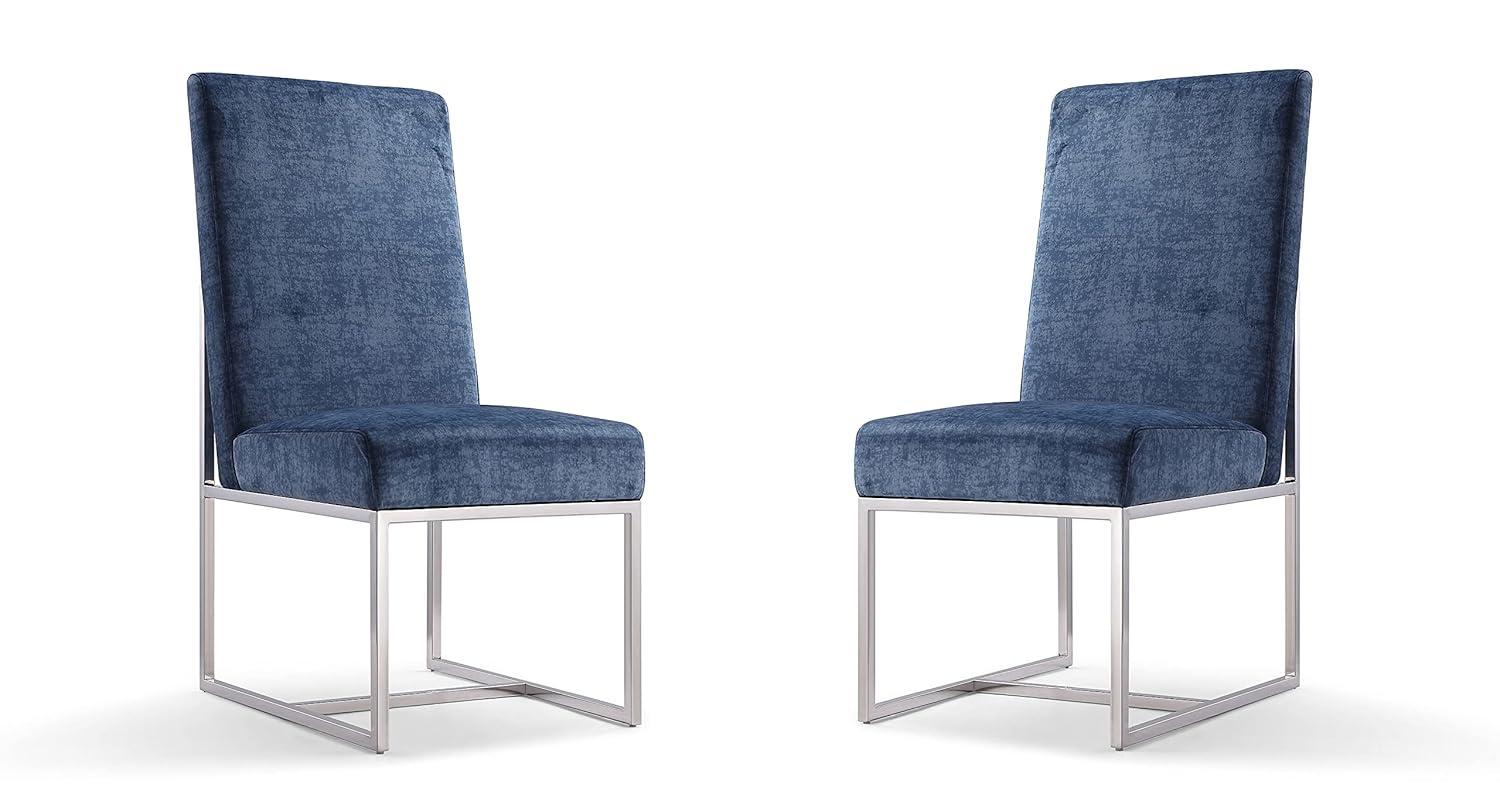 Element Velvet Upholstered Metal Side Chair