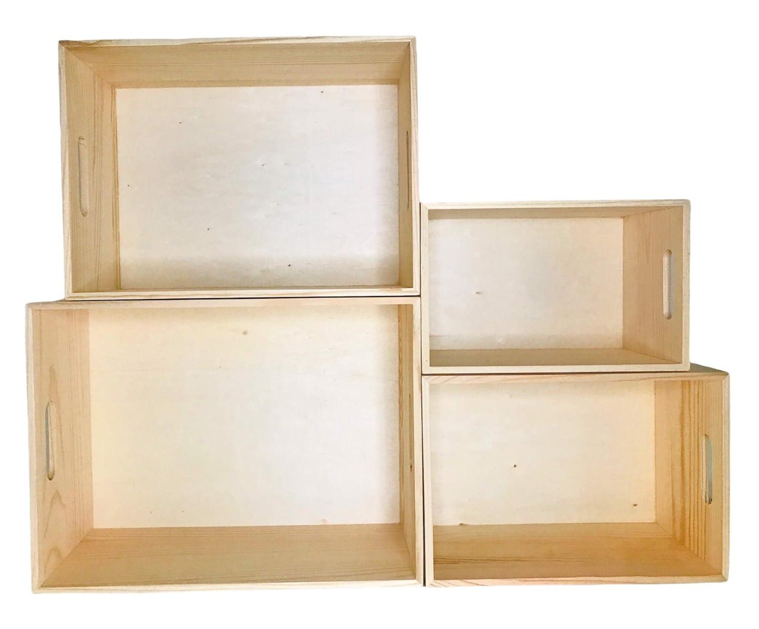 Sorbus Sorbus 2-Pack Unfinished Wood Crates Organizer Bins, Wooden Box, Cabinet Containers, Large, Set of 2