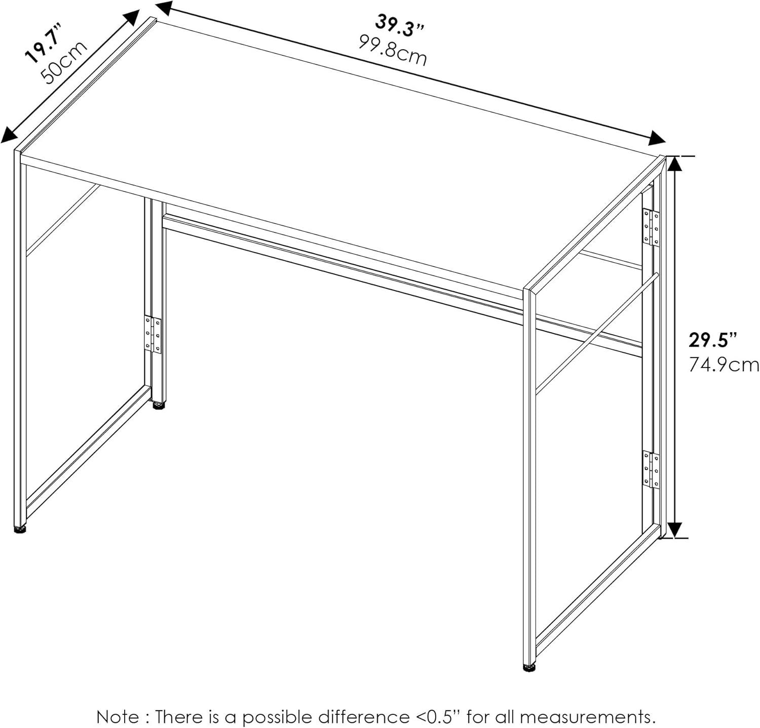 Furinno Riau No Tool Metal Frame Computer Desk, Sonoma Oak/Black