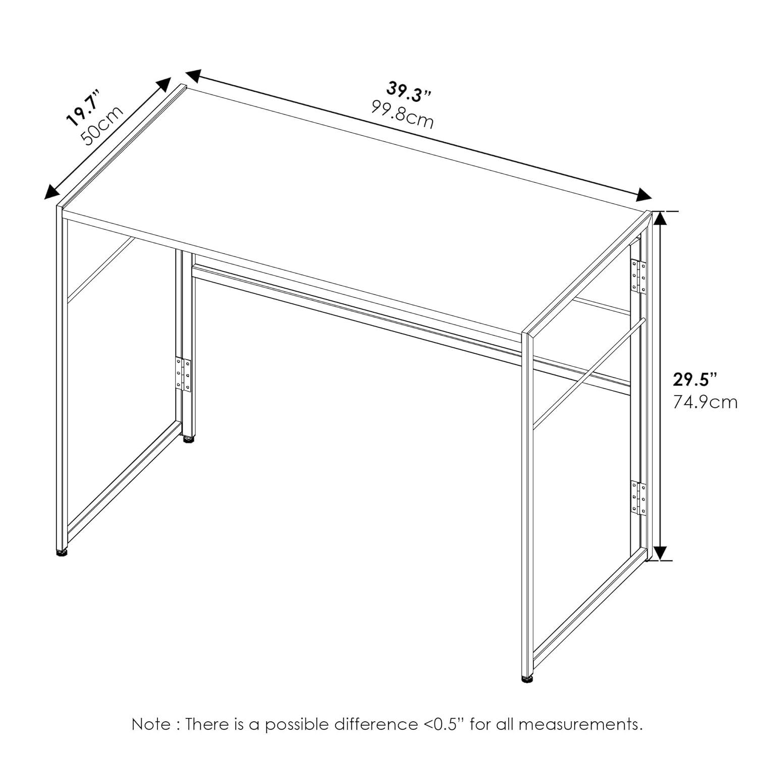 Furinno Riau No Tool Metal Frame Computer Desk, Sonoma Oak/Black