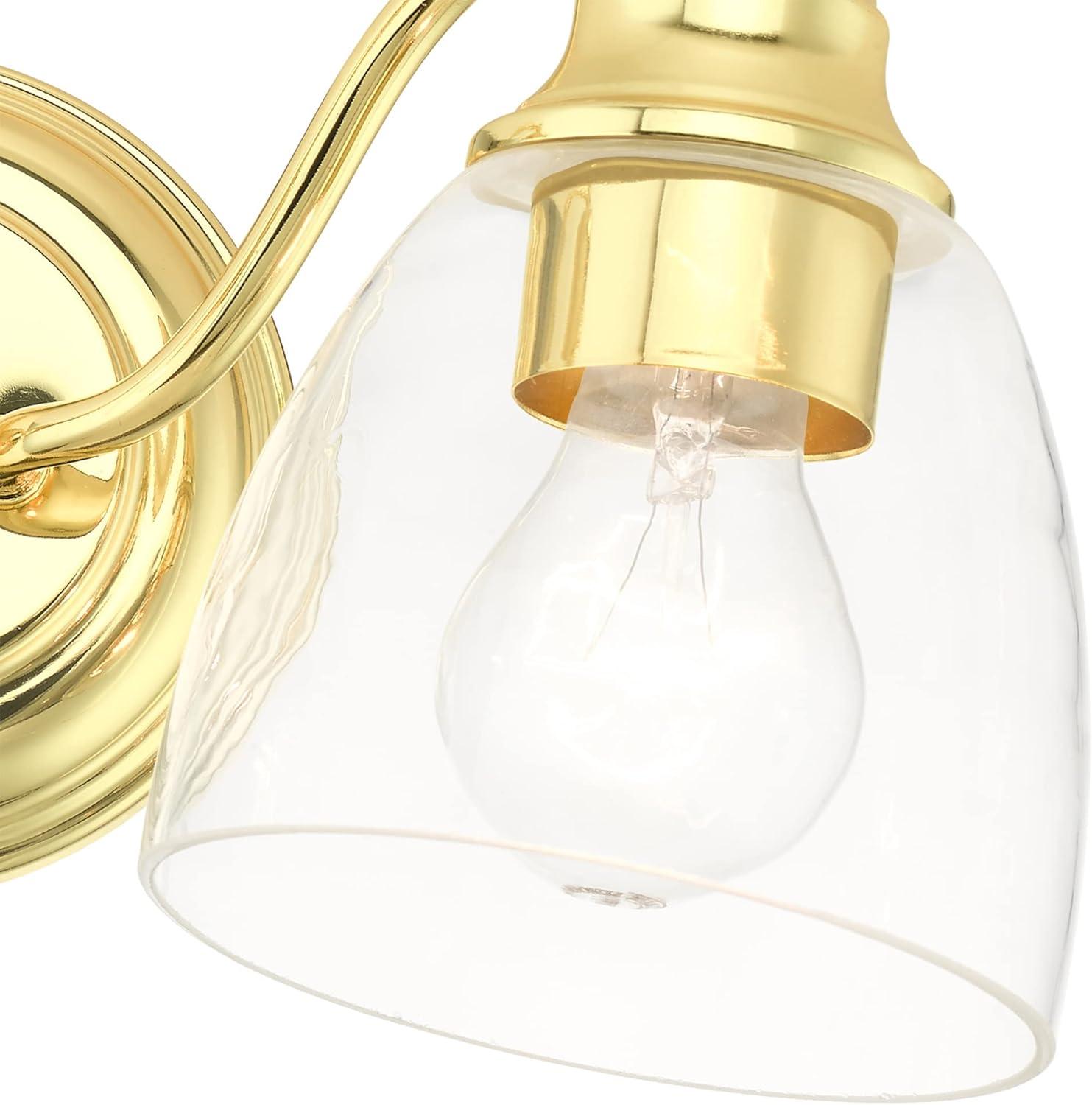 Montgomery Polished Brass 2-Light Vanity Sconce with Hand-Blown Glass