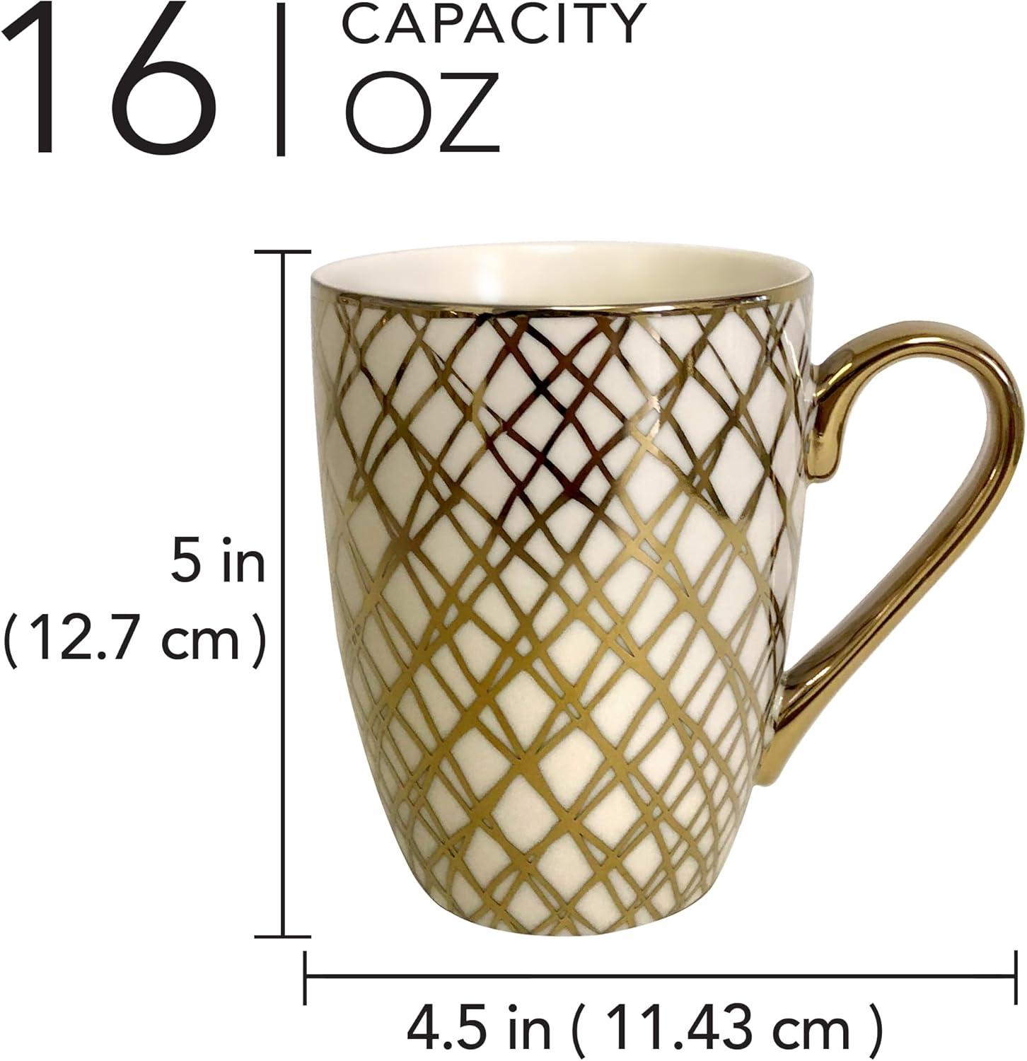 Certified International Set Of 6 Gold Plated Mugs