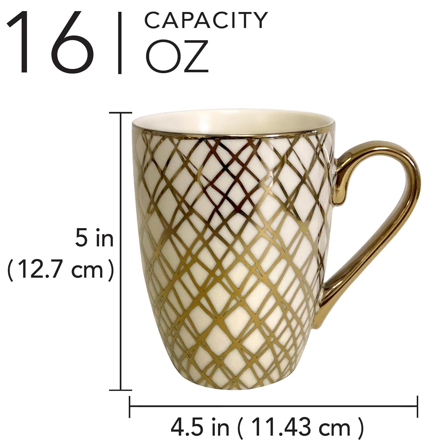 Certified International Set Of 6 Gold Plated Mugs