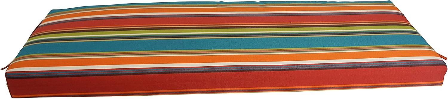 Blazing Needles 54-inch by 19-inch Patterned Outdoor Spun Polyester Bench Cushion 954X19-REO-51