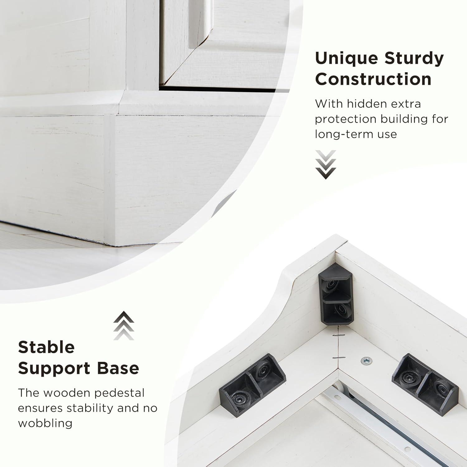 Lark Manor™ Ursula 52"W Farmhouse 6 Wide Drawer Dresser, Bedroom Chest of Drawers With Anti-Tip Design