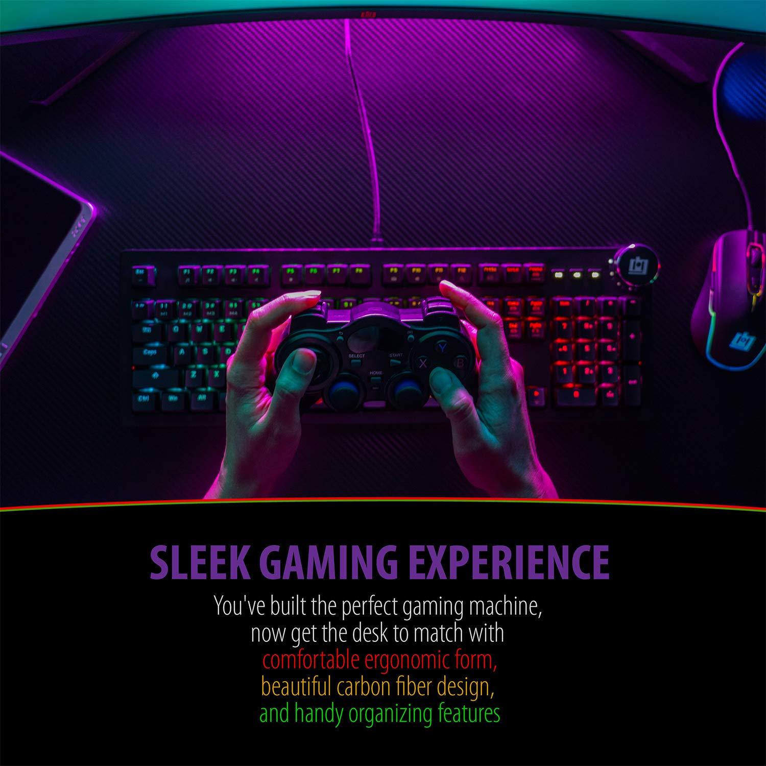 Inbox Zero Déco Gear 47" LED Carbon Fiber Surface Gaming Desk & Reviews | Wayfair