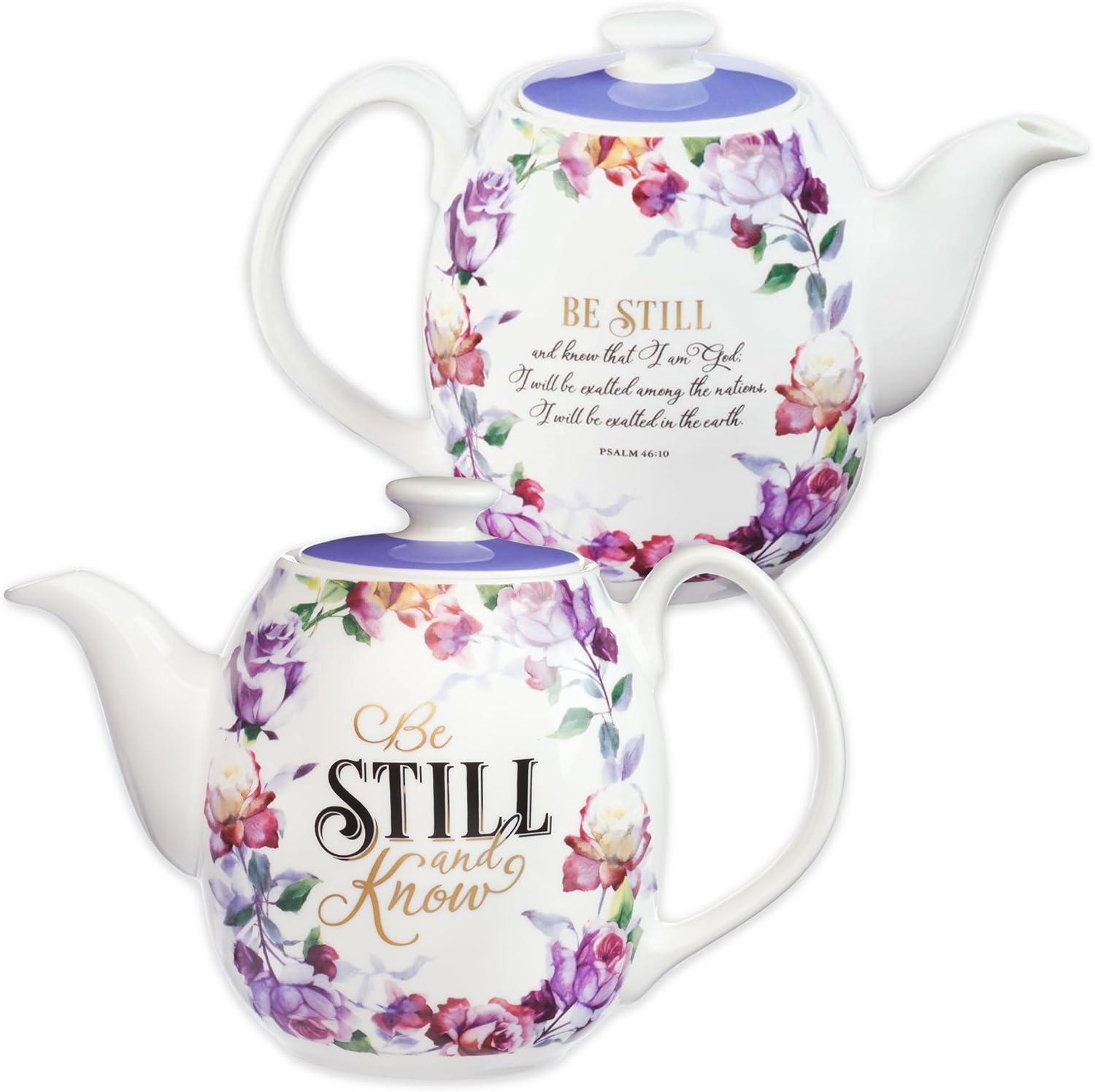 Be Still and Know Teapot in Purple - Psalm 46:10