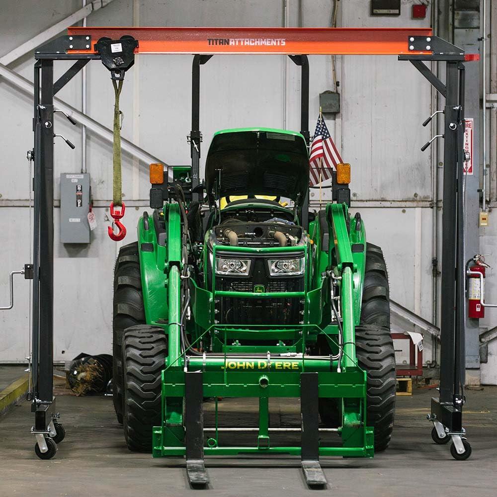 Titan Attachments Telescoping Gantry Crane, 1 Ton Capacity, Shop Hoist Lift