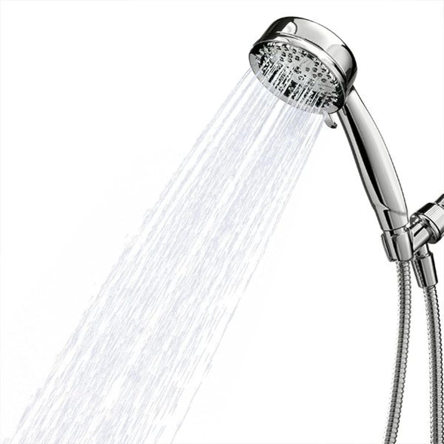 Chrome Handheld Shower with Multiple Spray Settings