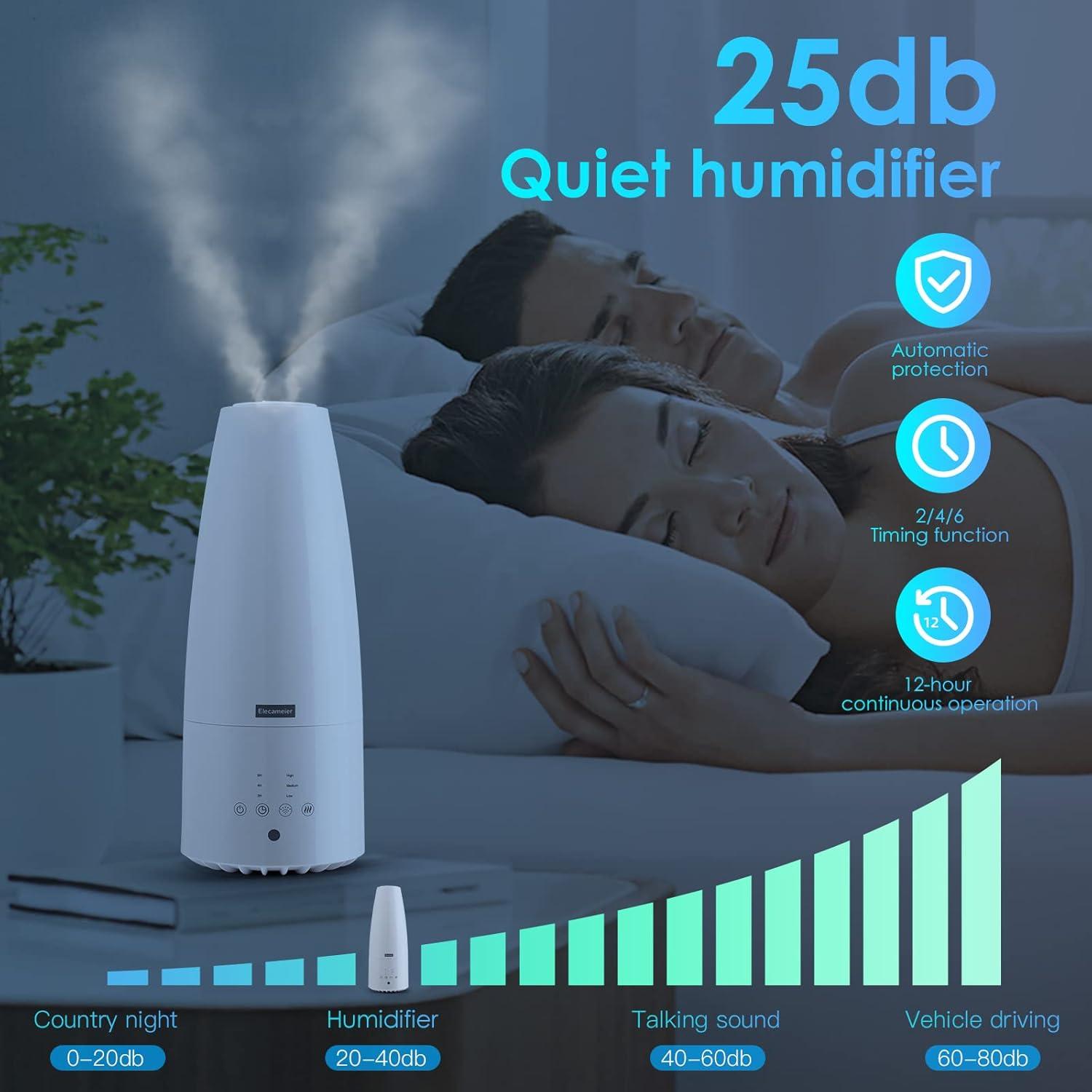 White Ultrasonic Warm and Cool Mist Humidifier with Remote Control