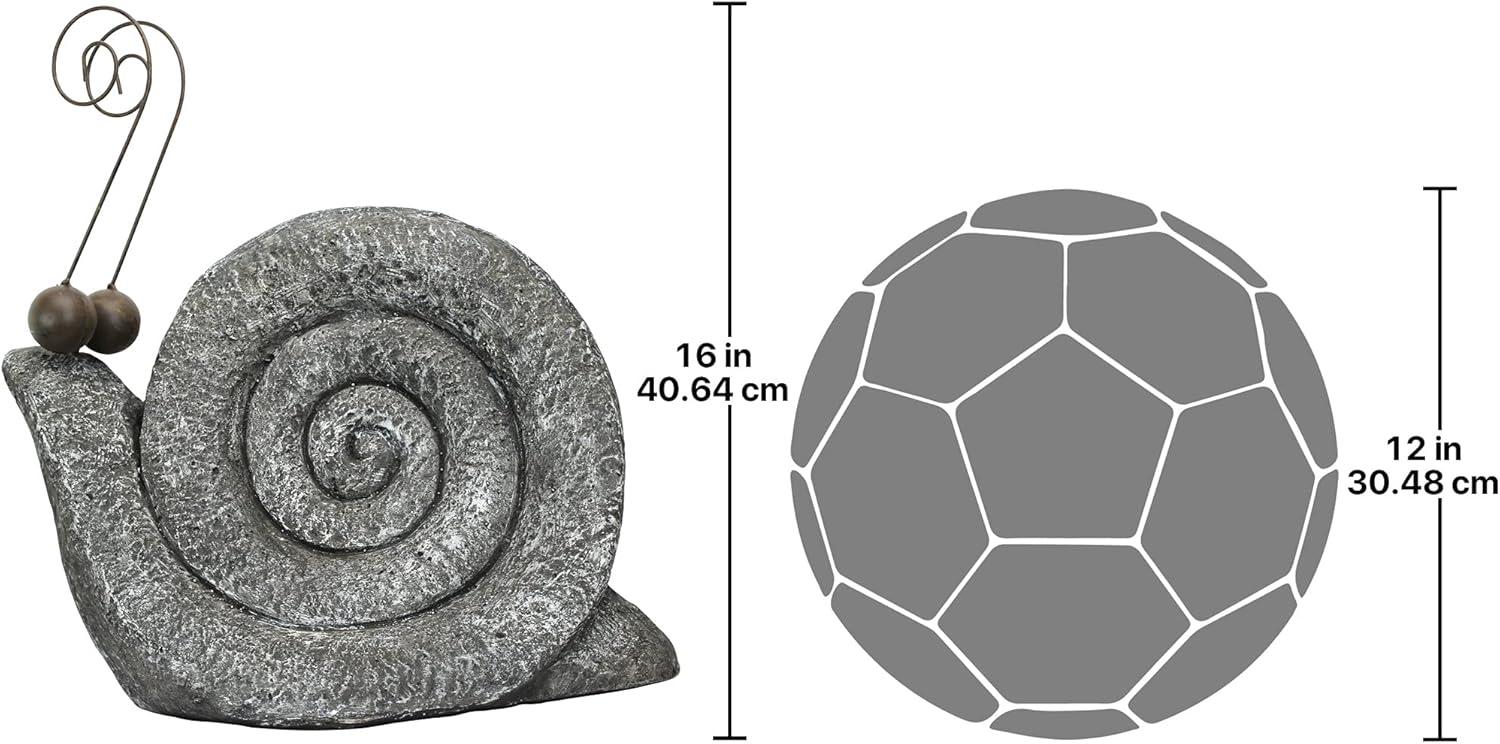 Medium Gray Stone Resin Snail Garden Statue