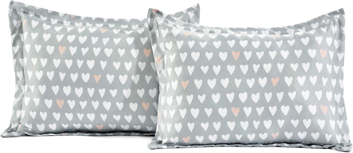 Gray and Pink Fox Print 6-Piece Toddler Daybed Set