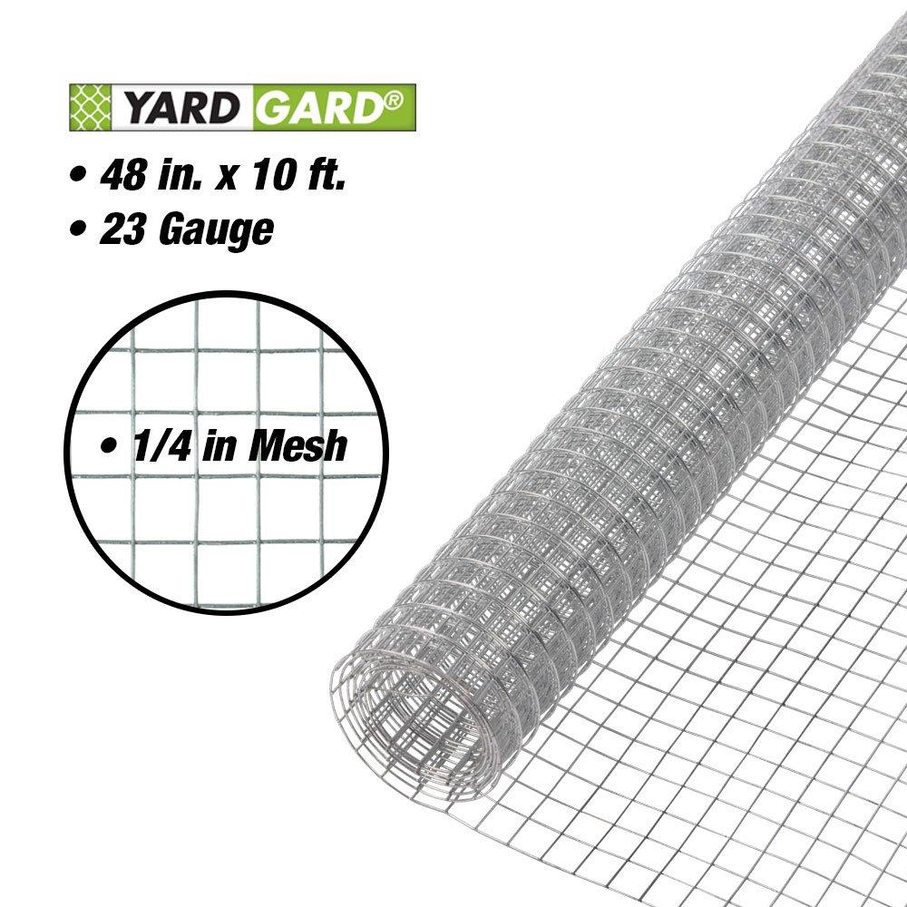 YARDGARD 23 Gauge 1/4 Inch Mesh 4 Foot x 10 Foot Galvanized Hardware Cloth