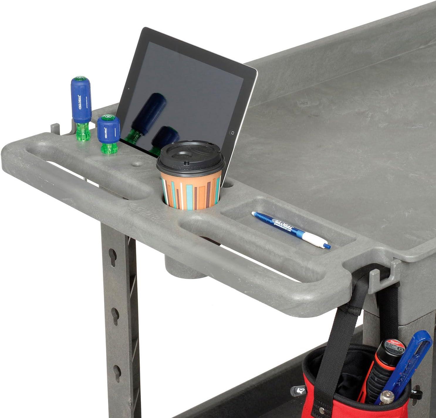 Plastic 3 Tray Shelf Industrial Strength Service & Utility Cart, 44” x 25-1/2”, 8" Pneumatic Wheels