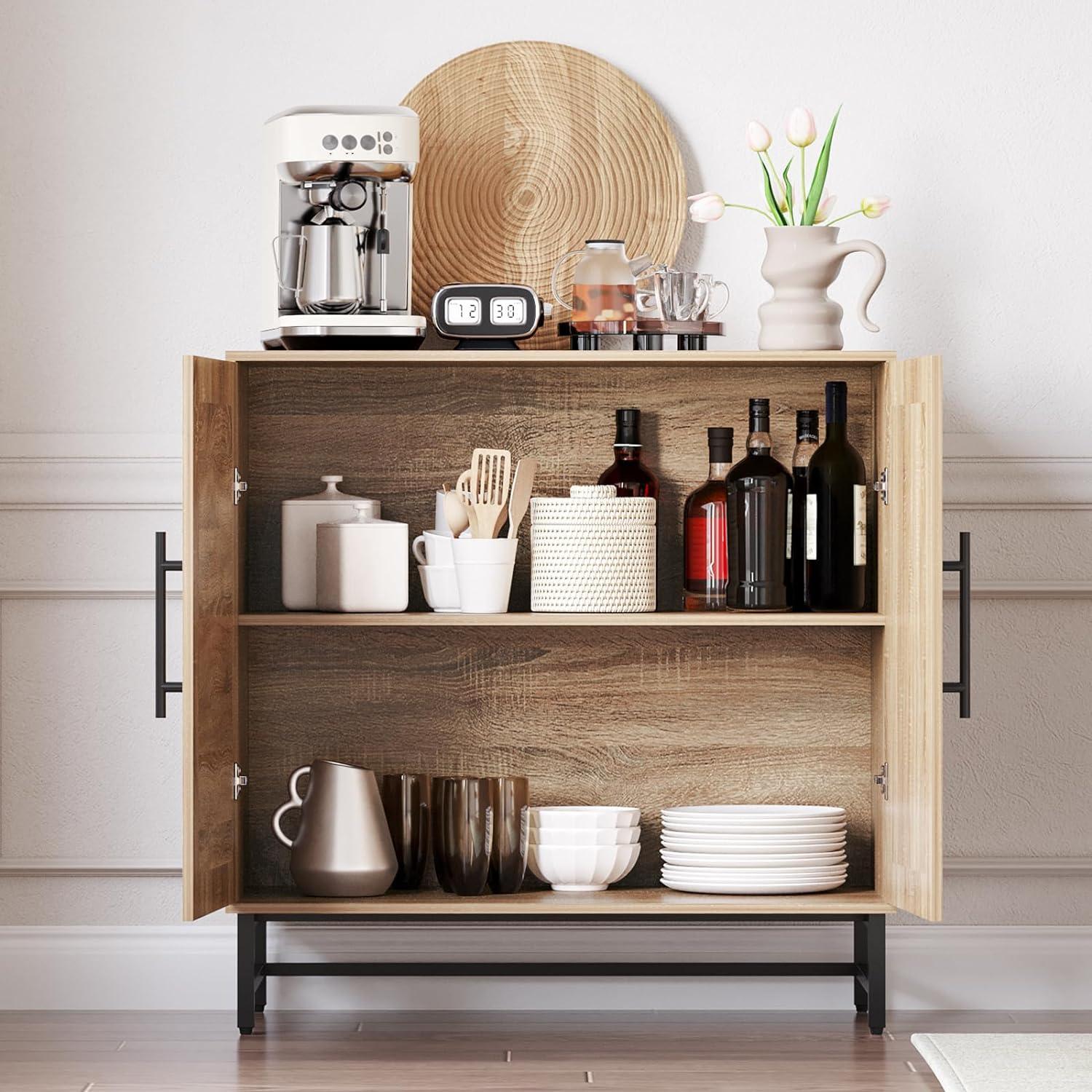 Rattan Cabinet Sideboard Buffet Cabinet, Accent Cabinet for Living Room, Hallway, Dining Room, Entryway