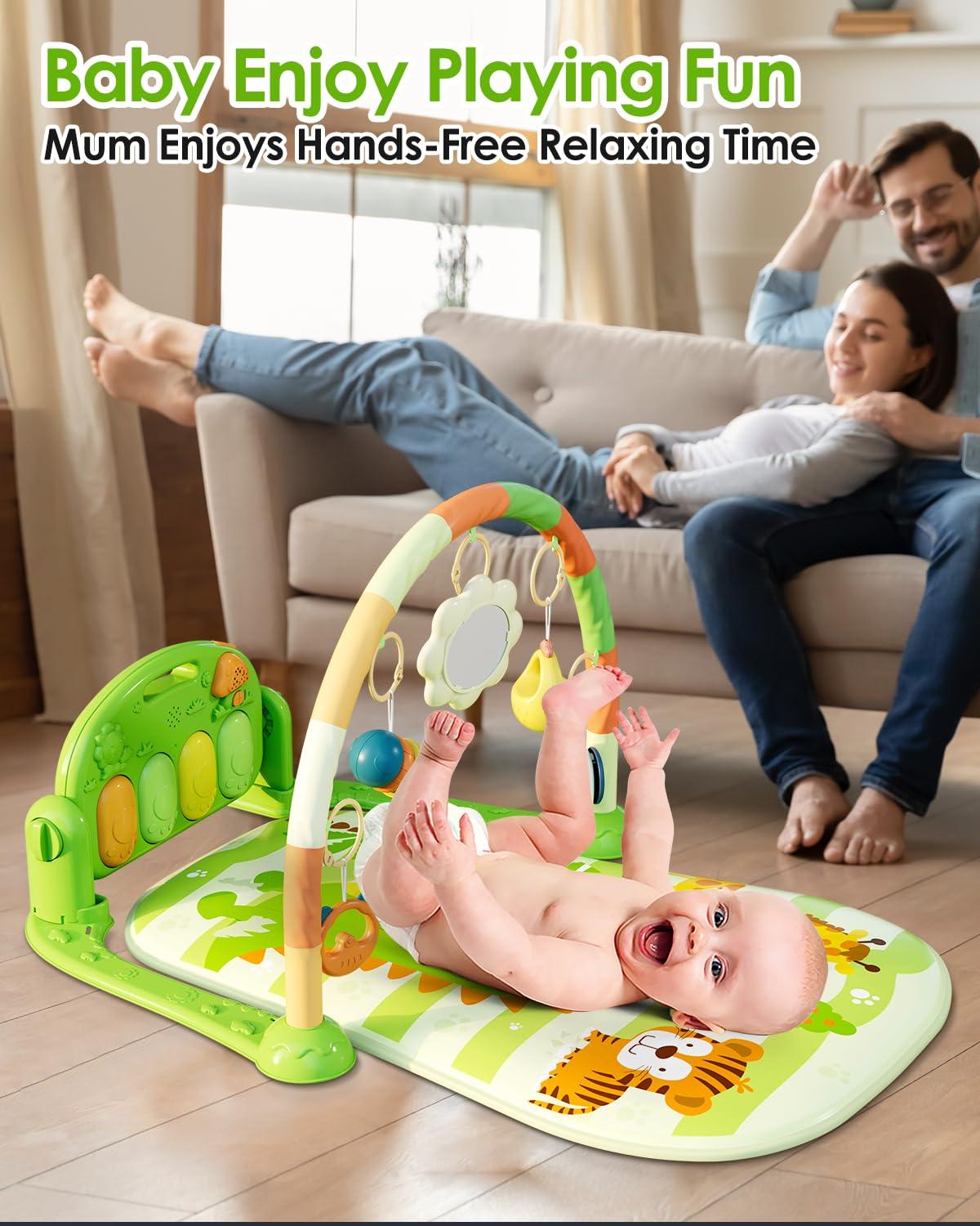 dearlomum Baby Play Mat Baby Gym,Funny Play Piano Tummy Time Baby Activity Mat With 5 Infant Sensory Baby Toys | Wayfair