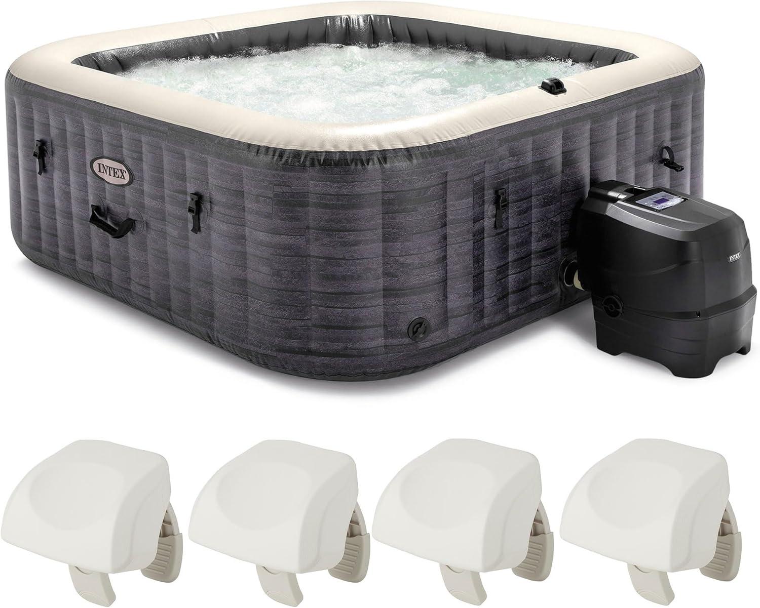 Intex Intex 120 Volt 6 Person - Person 140 - Jet Vinyl Square Inflatable Hot Tub in Gray