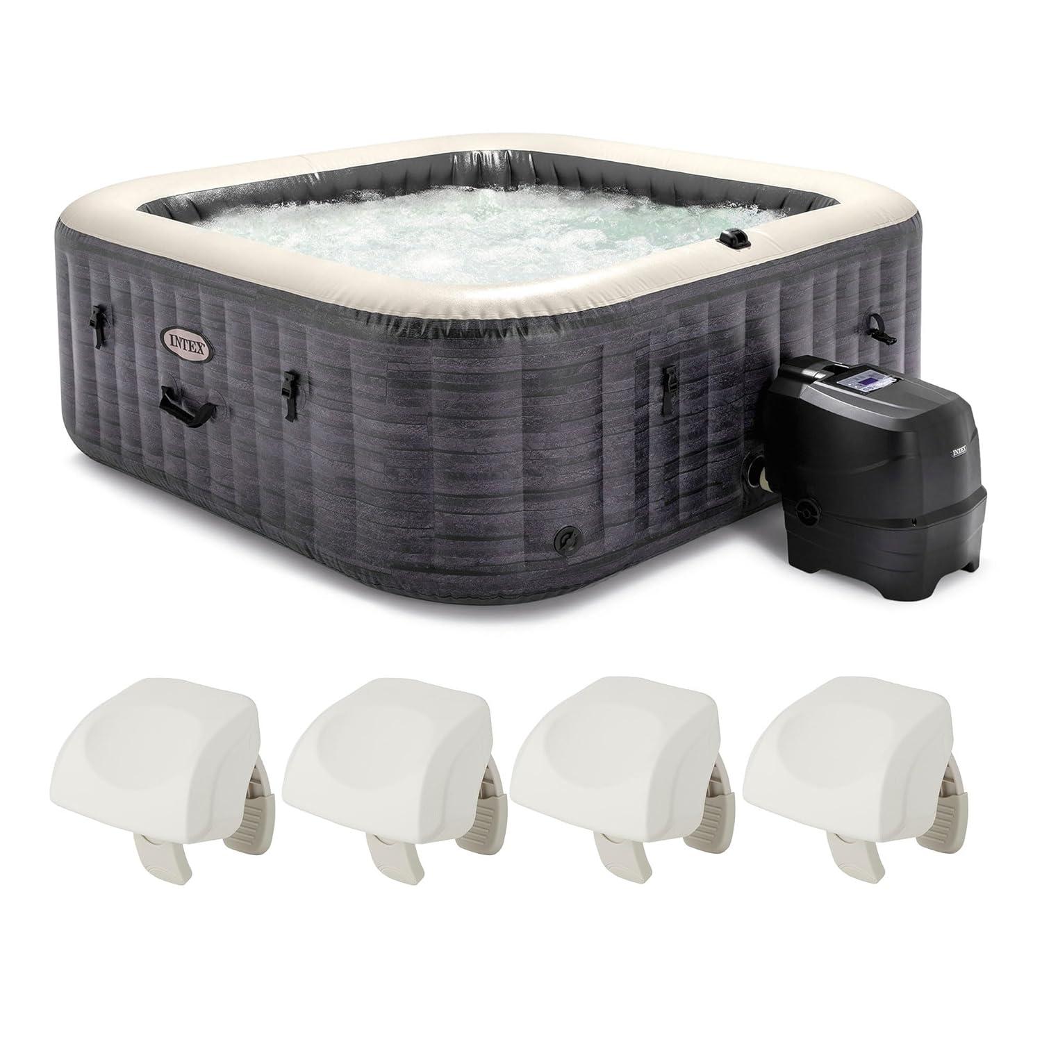 Intex Intex 120 Volt 6 Person - Person 140 - Jet Vinyl Square Inflatable Hot Tub in Gray