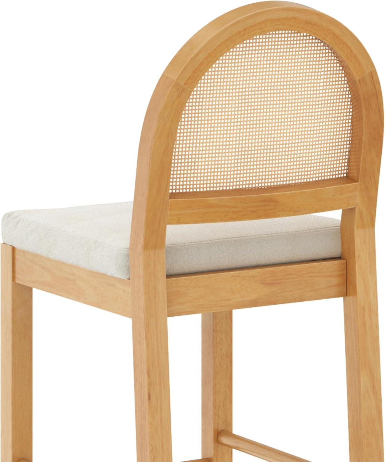 Nathan James Bailey Upholstered Counter Stool with Solid Wood Frame