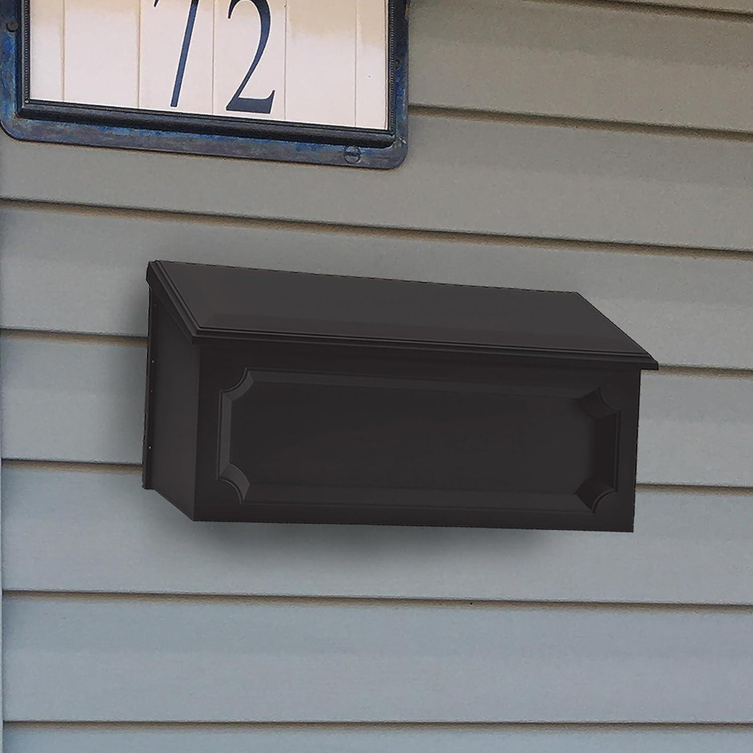 Gibraltar Mailboxes Windsor Medium Capacity Rust-Proof Plastic Black, Wall-Mount Mailbox, WMH00B04