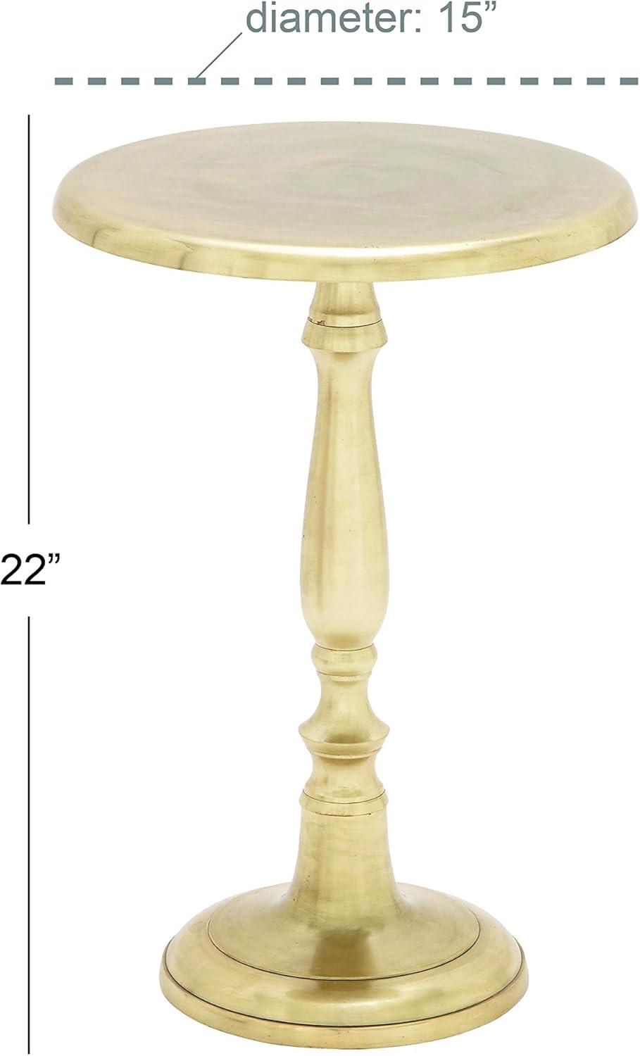 Fennimore Gold Aluminum Small Accent Table 22" x 15" x 15"