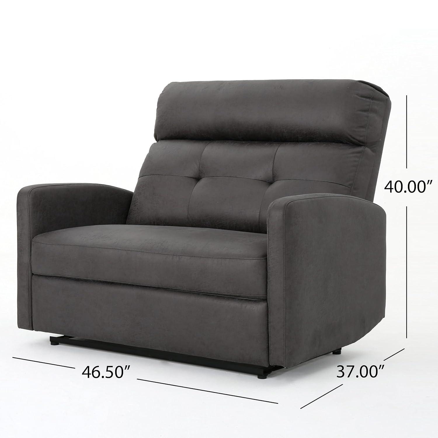 Halima 2-Seater Recliner - Slate - Christopher Knight Home: Upholstered Polyester, Hardwood Frame, 500lb Capacity