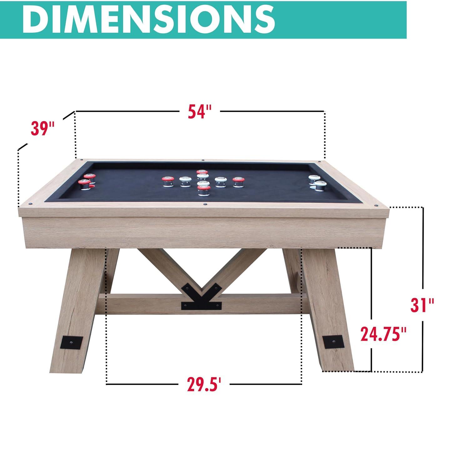 Freetime Fun 54" Sturdy Bumper Pool Table for Adults and Kids Game Room with Poker Tabletop - RB5807